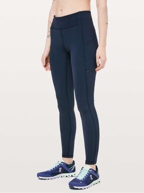 Lululemon High-Rise Navy Active Leggings with Side Pocket
